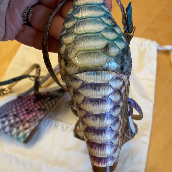 Alexandre Birman strappy rainbow python wedge sandals 39 1/2 - Picture 5 of 5